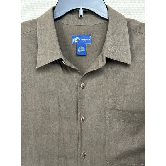 100% Silk Hawaiian Floral Shirt Short Sleeve Men's Size XL Caribbean Joe Brown - Picture 2 of 10